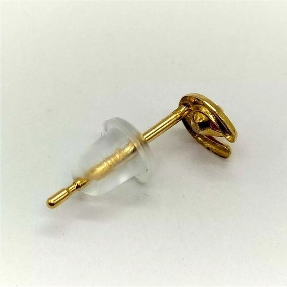 Authentic Ruby Yellow Gold Lucky Horseshoe Stud Earrings - Picture 5 of 8